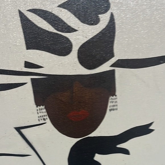 Large vintage framed black woman’s silhouette portrait - Picture 3 of 6